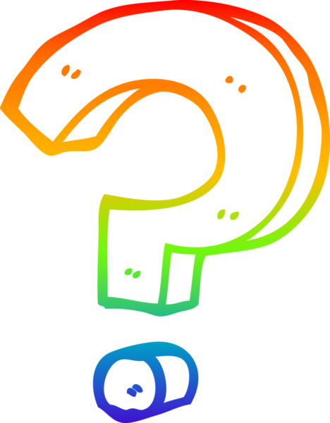 gökkuşağı gradyan çizgi çizimi bir insan tarafından çizilmiş soru işareti