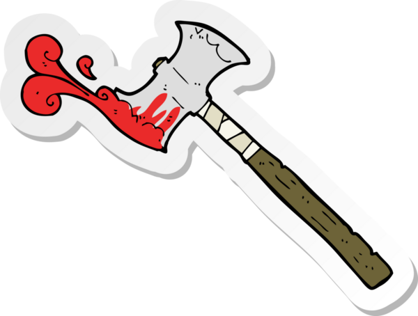 Bir insan tarafından çizilmiş çift taraflı baltanın çıkartması.