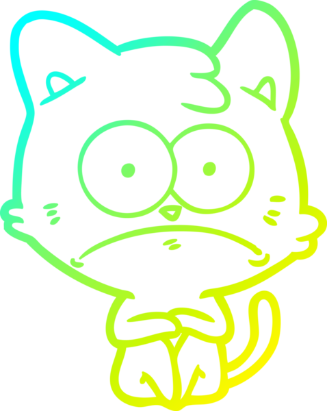 İnsan tarafından çizilmiş bir çizgi film çizimi. Sinirli bir kedi.