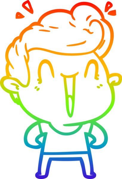 Bir insan tarafından çizilmiş mutlu bir adamın çizgi çizimi.