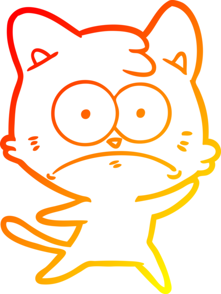 Bir insan tarafından çizilen çizgi film karakterinin sıcak gradyan çizimi