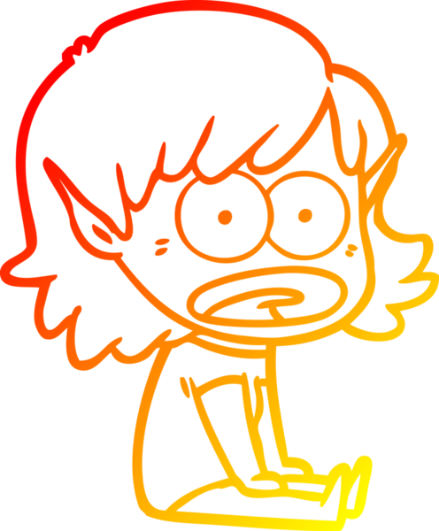 Bir çizgi film karakteri çizimi bir insan tarafından çizilmiş elf kızı şok etti.