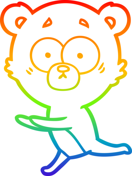 Bir insan tarafından çizilmiş endişeli bir ayı karikatürünün çizimi.