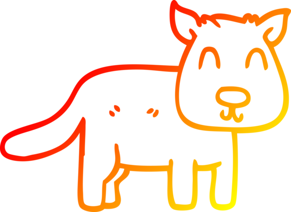 Bir insan tarafından çizilen sakin bir köpeğin sıcak çizgi çizimi