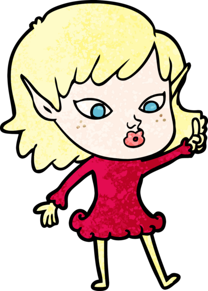 Bir insan tarafından çizilmiş güzel elf kızı.