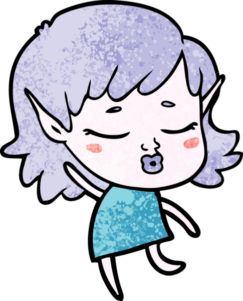 Bir insan tarafından çizilmiş güzel elf kızı.