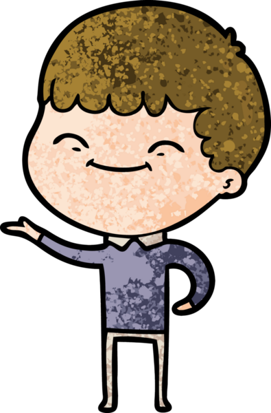 Bir insan tarafından çizilmiş mutlu çocuk çizgi filmi.