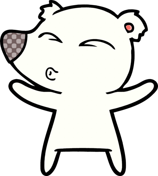 Bir insan tarafından çizilmiş kutup ayısı karikatürü