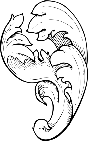 Geleneksel el, bir insan tarafından çizilmiş çiçek girdabı.