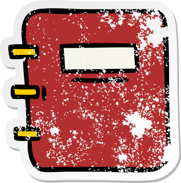 Bir insan tarafından çizilmiş şirin bir karikatür kitabının sıkıntılı çıkartması.