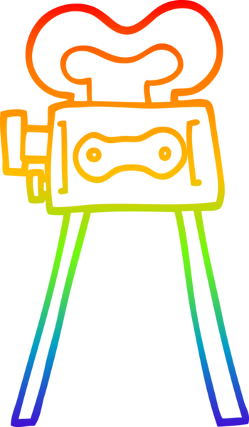 gökkuşağı gradyan bir çizgi insan tarafından çizilmiş bir film kamerasının çizimi