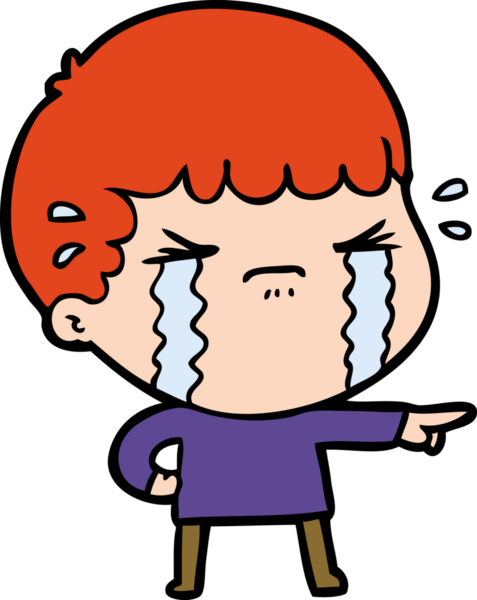 Bir insan tarafından çizilmiş ağlayan çizgi film adamı.