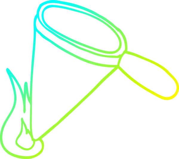 Bir insan tarafından çizilen çizgi film büyütecinin soğuk gradyan çizgisi.