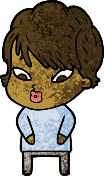 Bir insan tarafından çizilmiş karikatür kadın.