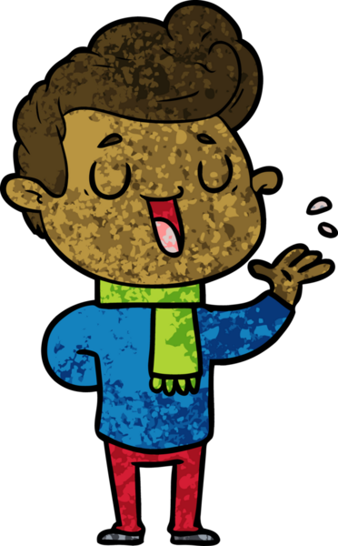 Bir insan tarafından çizilmiş mutlu çizgi film adamı.