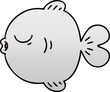 bir insan tarafından çizilmiş gölgelenmiş garip karikatür balığı.