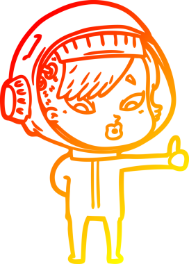 Bir insan tarafından çizilmiş bir astronot kadın çizgi çizimi.