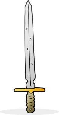 Bir insan tarafından çizilmiş serbest çizim kılıç.