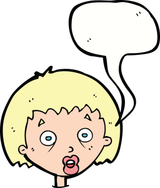 Bir insan tarafından çizilmiş konuşma balonuyla şok olmuş bir karikatür.