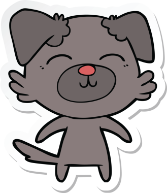 Bir insan tarafından çizilmiş bir köpeğin çıkartması.