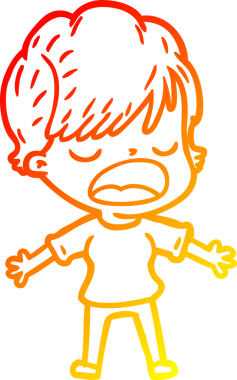 Bir insan tarafından çizilmiş bir karikatür kadın çizimi.