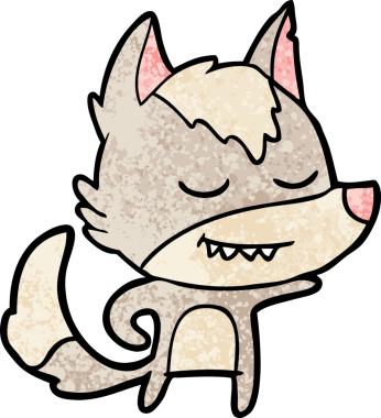 Bir insan tarafından çizilmiş dost canlısı bir kurt.