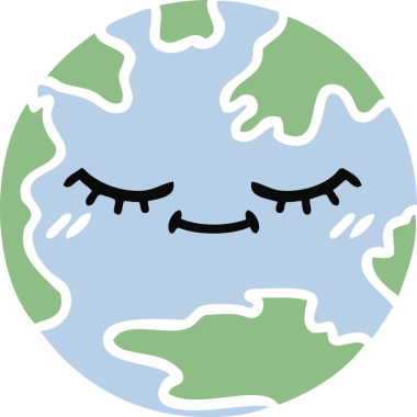 Bir insan tarafından çizilmiş düz renkli bir yeryüzü çizgi filmi.