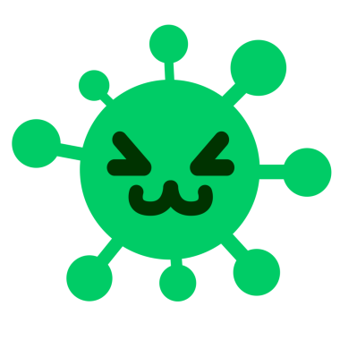 Bir insan tarafından çizilmiş bir kedi virüsü.