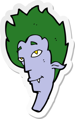 Bir insan tarafından çizilmiş vampir kafasının çıkartması.