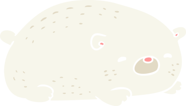 Bir insan tarafından çizilmiş düz renkli kutup ayısı.