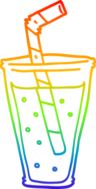 gökkuşağı gradyan çizgi çizimi bir insan tarafından çizilmiş köpüklü içecek