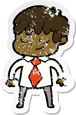 Bir insan tarafından çizilmiş mutlu bir çocuğun sıkıntılı çıkartması.