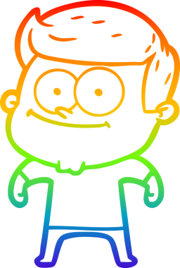 Bir insan tarafından çizilmiş mutlu bir adamın çizgi çizimi.