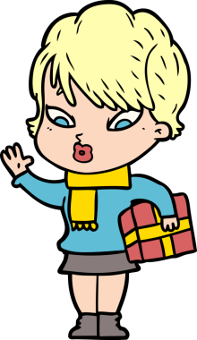 Bir insan tarafından çizilmiş karikatür kadın.