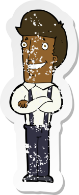 Bir insan tarafından çizilmiş gururlu bir karikatürün gerilemiş çıkartması.