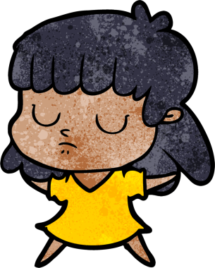 Bir insan tarafından çizilmiş ilgisiz bir kadın çizgi filmi.