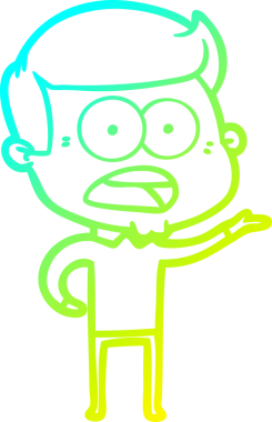 Bir insan tarafından çizilen bir karikatürün soğuk gradyan çizimi.