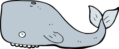 Bir insan tarafından çizilmiş çizgi film balinası