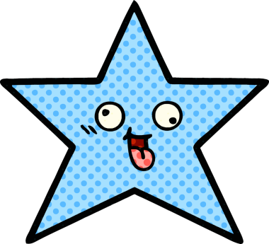 Bir insan tarafından çizilmiş yıldız balığı çizgi filmi.