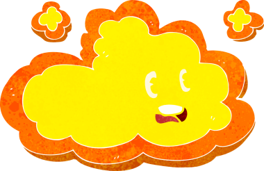 bir insan tarafından çizilmiş karikatür bulutu