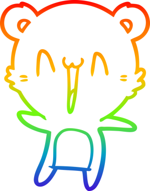 gökkuşağı gradyanı çizimi bir insan tarafından çizilmiş mutlu ayı karikatürü