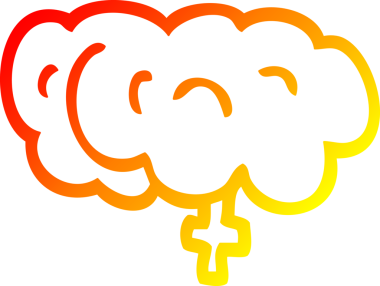 Bir insan tarafından çizilmiş bir zombi beyninin sıcak çizgi çizimi