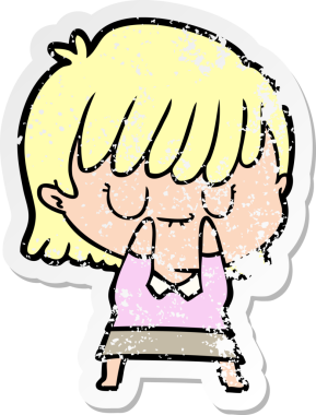 Bir insan tarafından çizilmiş karikatür bir kadının sıkıntılı çıkartması.