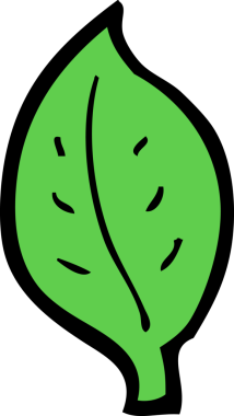 Bir insan tarafından çizilmiş çizgi film yaprağı.