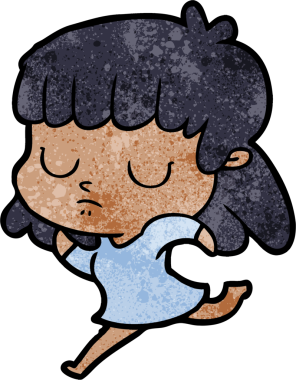 Bir insan tarafından çizilmiş ilgisiz bir kadın çizgi filmi.