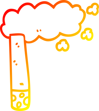 Bir insan tarafından çizilmiş çizgi bir sigaranın sıcak çizgi çizimi