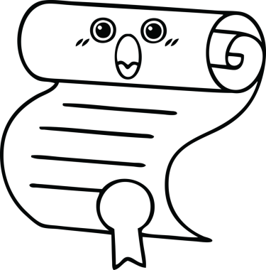 Bir insan tarafından çizilen sözleşmenin çizgi çizimi