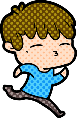 Bir insan tarafından çizilmiş meraklı bir çocuk.