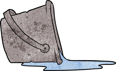 Bir insan tarafından çizilmiş bir kova su.