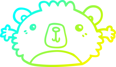 Bir insan tarafından çizilmiş komik bir ayının soğuk gradyan çizgisi